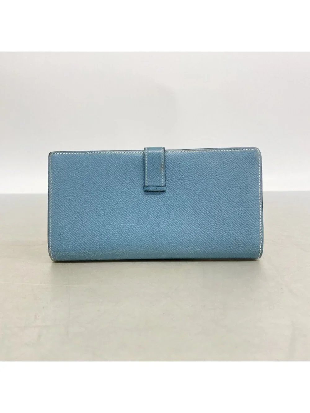 Hermes Wallet Bearn Souffle Veau Epsom Blue Jean Silver